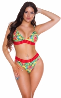 Costum de baie in doua piese Sexy Exotic cu decorative banda elastica