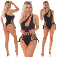 Costum de baie intreg sexy cu decupaje care se leaga