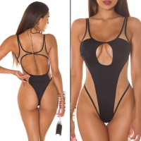 Costum de baie intreg sexy cu decupaje si plasa Insert