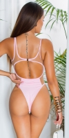 Costum de baie intreg sexy cu decupaje si plasa Insert