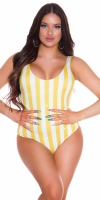 Costum de baie intreg Sexy cu dungi si sclipici Thread