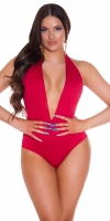 Costum de baie intreg Sexy Plunging V-Nack cu spatele gol