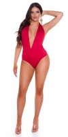 Costum de baie intreg Sexy Plunging V-Nack cu spatele gol