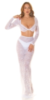 Fusta maxi sexy cu talie inalta dantela