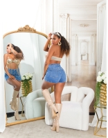 Fusta pantaloni Blugi cu talie inalta Sexy nasturi
