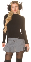 Fusta pantaloni Sexy cu box pleats & curea Blogger Style