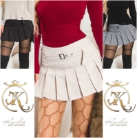 Fusta pantaloni Sexy cu box pleats & curea Blogger Style