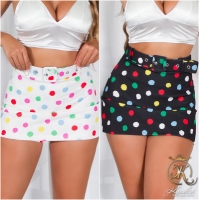 Fusta pantaloni sexy cu buline si curea