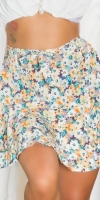 Fusta pantaloni Sexy cu imprimeu floral & curea care se leaga