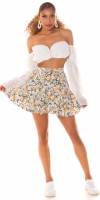 Fusta pantaloni Sexy cu imprimeu floral & curea care se leaga