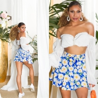 Fusta pantaloni Sexy cu talie inalta curea care se leaga
