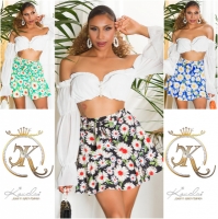 Fusta pantaloni Sexy cu talie inalta curea care se leaga