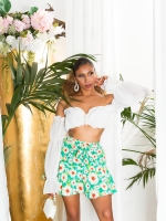 Fusta pantaloni Sexy cu talie inalta curea care se leaga