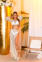 Fuste lungi sexy cu talie inalta Net / Cover-Up