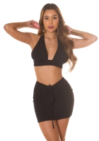 Fuste mini sexy cu talie inalta fronseuri