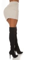 Fuste mini Sexy cu talie inalta striatii tricot