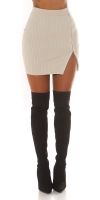 Fuste mini Sexy cu talie inalta striatii tricot