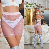Fuste mini sexy plasa cu sclipici / Cover-Up
