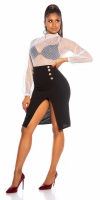 Fuste Sexy HighwaistPencil cu decorative nasturi