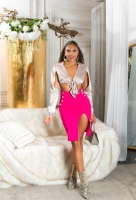 Fuste Sexy HighwaistPencil cu decorative nasturi