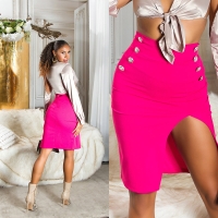 Fuste Sexy HighwaistPencil cu decorative nasturi