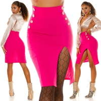 Fuste Sexy HighwaistPencil cu decorative nasturi