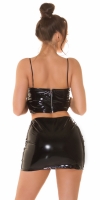 Fuste sexy Latex Look Set si Top