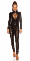 Helanca sexy LatexLookJumpsuit w. siret