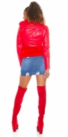 Jachete dama cu blana artificiala Sexy piele ecologica Biker