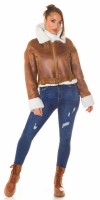 Jachete dama la moda piele intoarsa artificiala 