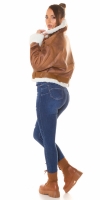 Jachete dama la moda piele intoarsa artificiala 