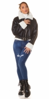 Jachete dama la moda piele intoarsa artificiala 