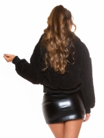 Jachete dama Sexy Faux blanita Bomber