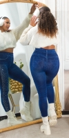 Jeggings Sexy Musthave cu talie inalta sclipici