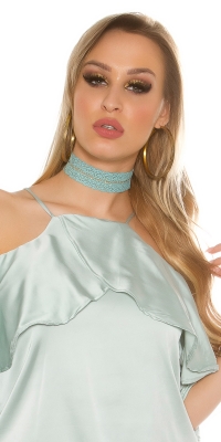 la moda model crosetat choker cu auriu thread