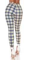 Pantaloni colanti Sexy cu talie inalta checked model