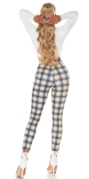 Pantaloni colanti Sexy cu talie inalta checked model