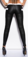 Pantaloni colanti sexy piele ecologica cu fermoar