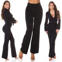 Pantaloni Elegant talie inalta office style evazati