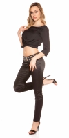 Pantaloni office dama sexy cu pinstripes