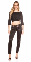 Pantaloni office dama sexy cu pinstripes