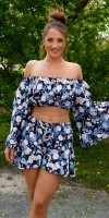 Pantaloni scurti Sexy cu incretituriFloral