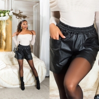 Pantaloni scurti Sexy Musthave piele ecologica