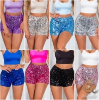 Pantaloni scurti sexy paiete cu talie inalta