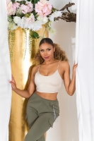 Pantaloni sexy Cargo Style cu lanturi