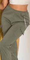 Pantaloni sexy Cargo Style cu lanturi