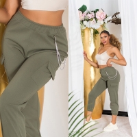 Pantaloni sexy Cargo Style cu lanturi
