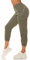 Pantaloni sexy Cargo Style cu lanturi