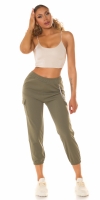 Pantaloni sexy Cargo Style cu lanturi