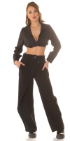 Pantaloni sexy cu talie inalta asimetric